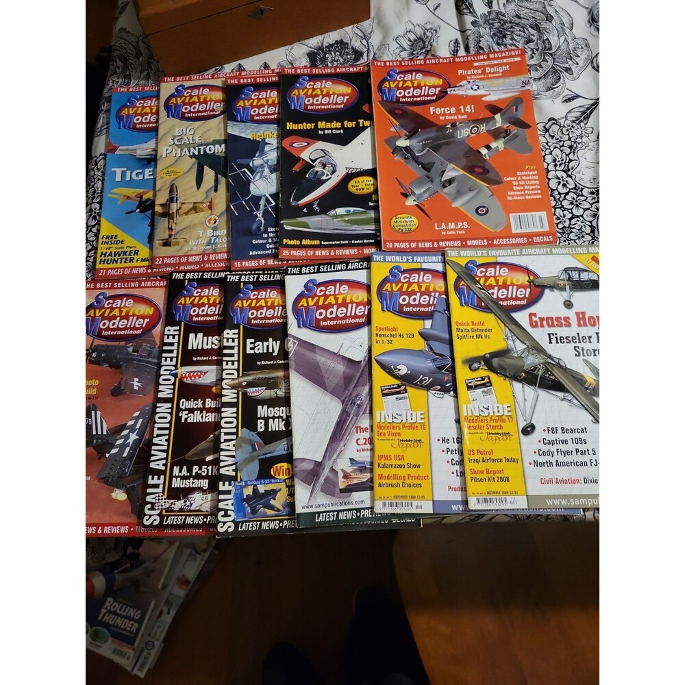 11 Issues of Scale Aviation Modeller International Magazine 2001 2008 1998 1996